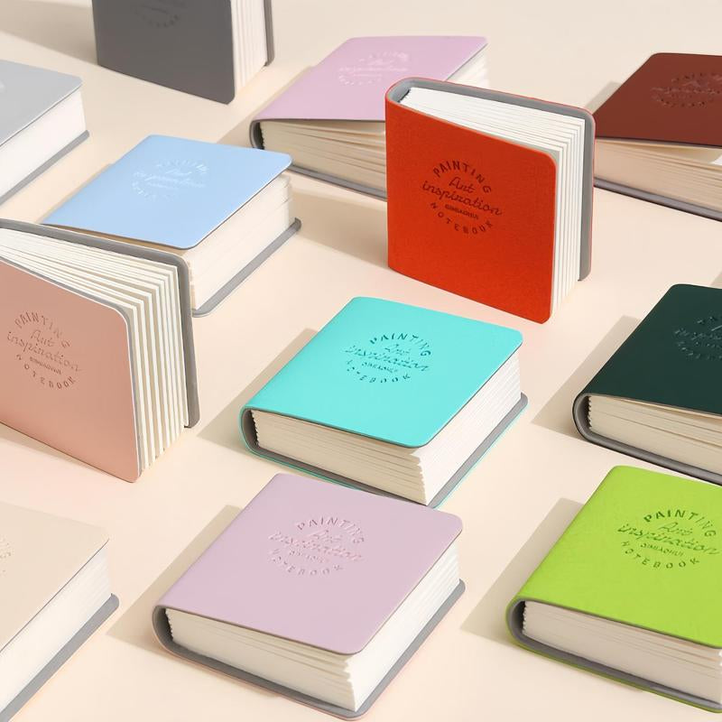 Mini Notebook, 3 Counts/Set Portable Pocket Notebook, Small Graffiti Book, Empty Scrapbook, Pocket Note Pad, Leather Memo Pad, Cute Painting Book