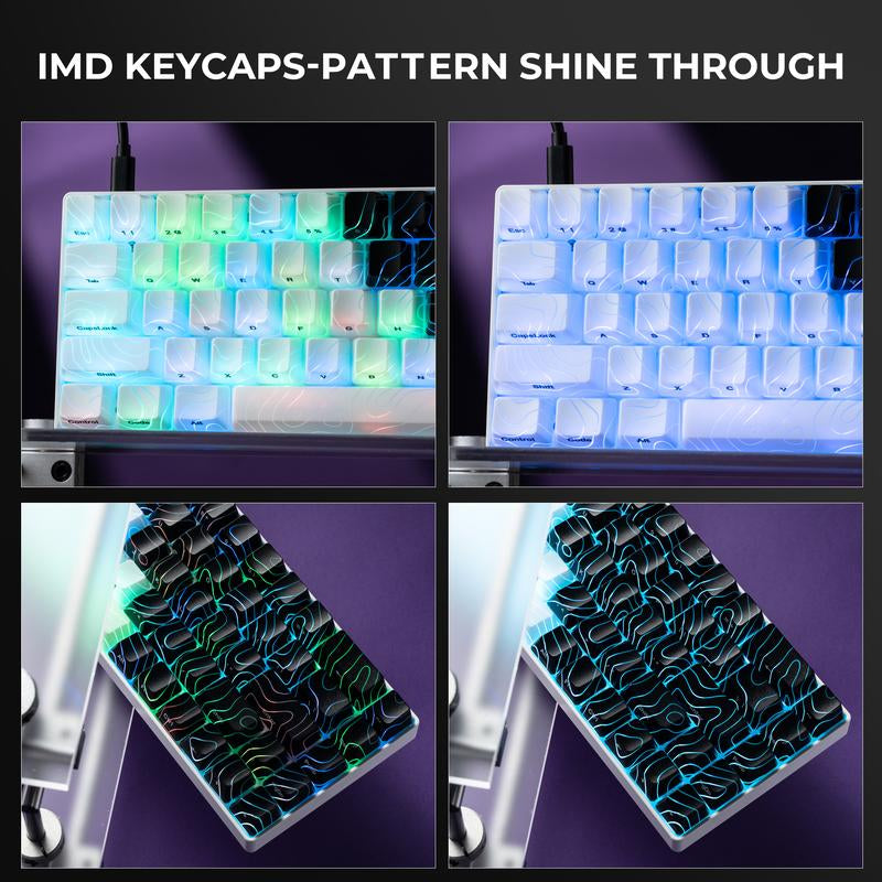 XVX HE68 Pro Gateron Jade Pro Switchs Rapid Trigger Gaming Hall Effect 68% Wired Mechanical Keyboard with Imd-Tech Keycaps,Gaming Accessories,Gaming Keyboard
