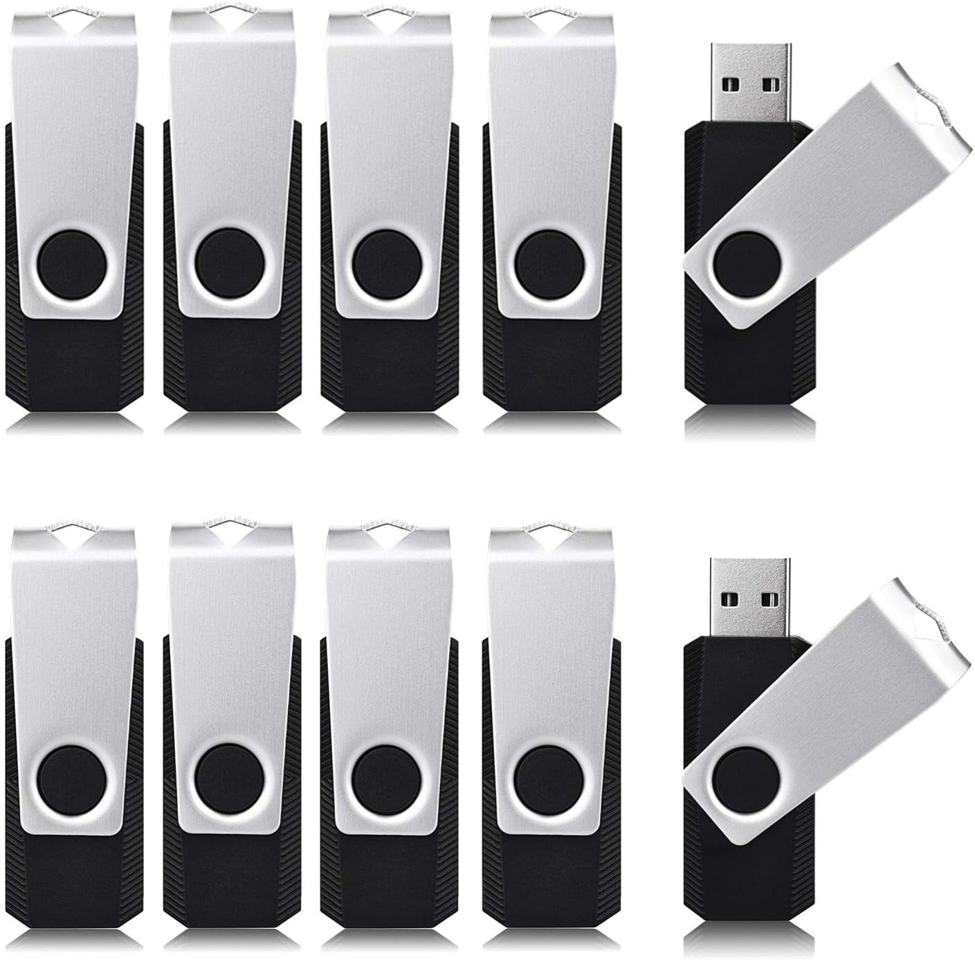 32 GB Flash Drive 10 Pack Bulk 32GB USB Flash Drives 2.0 USB Stick Thumb Drive 32GB 32G USB Drive Pack, Black