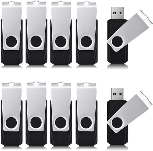 32 GB Flash Drive 10 Pack Bulk 32GB USB Flash Drives 2.0 USB Stick Thumb Drive 32GB 32G USB Drive Pack, Black