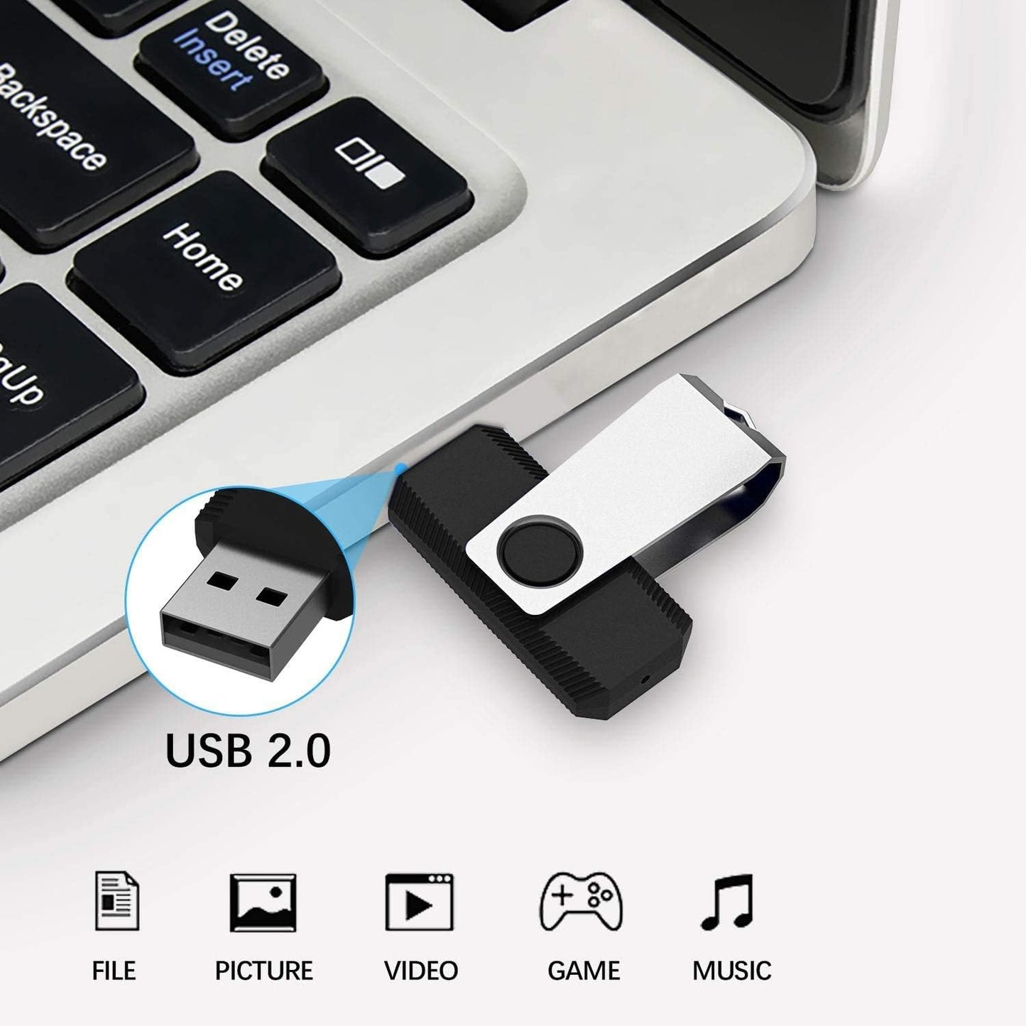 32 GB Flash Drive 10 Pack Bulk 32GB USB Flash Drives 2.0 USB Stick Thumb Drive 32GB 32G USB Drive Pack, Black