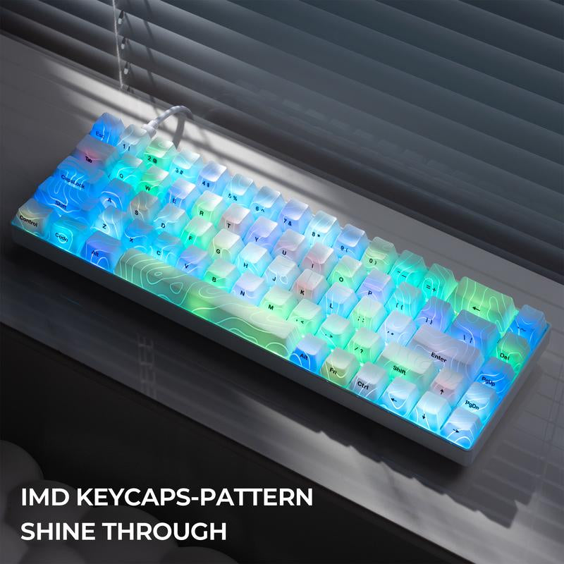 XVX HE68 Pro Gateron Jade Pro Switchs Rapid Trigger Gaming Hall Effect 68% Wired Mechanical Keyboard with Imd-Tech Keycaps,Gaming Accessories,Gaming Keyboard