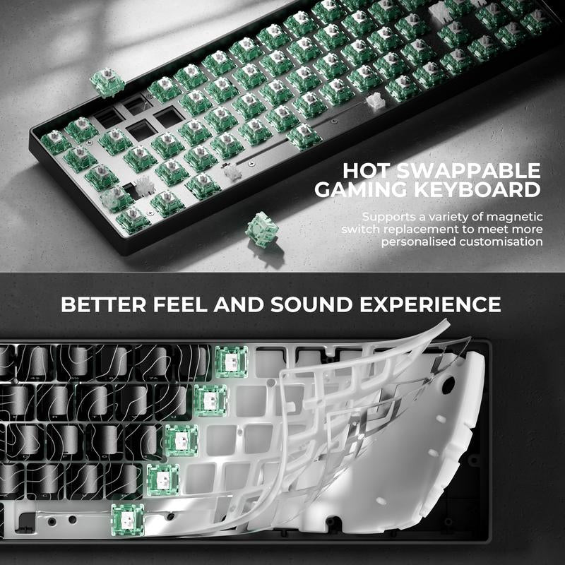 XVX HE68 Pro Gateron Jade Pro Switchs Rapid Trigger Gaming Hall Effect 68% Wired Mechanical Keyboard with Imd-Tech Keycaps,Gaming Accessories,Gaming Keyboard