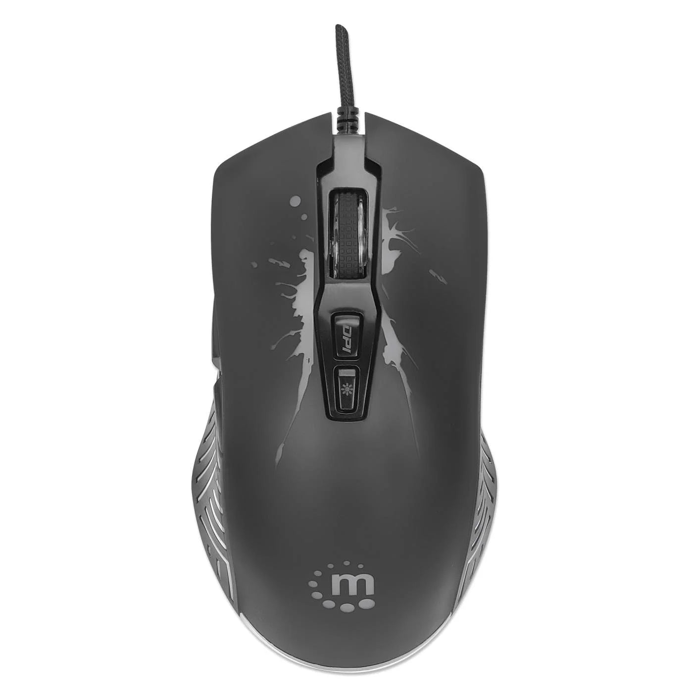 RGB LED Wired Optical USB Gaming Mouse, Seven Buttons with Scroll Wheel, 7200 DPI, LED Lighting, Black